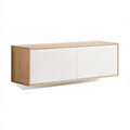 Wisząca szafka RTV z płyty laminowanej i MDF, jasny dąb/biały, 180 × 40 × 60 cm