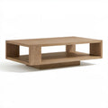 Prostokątny stolik kawowy MDF w kolorze naturalnego dębu 120 x 60 x 35 cm