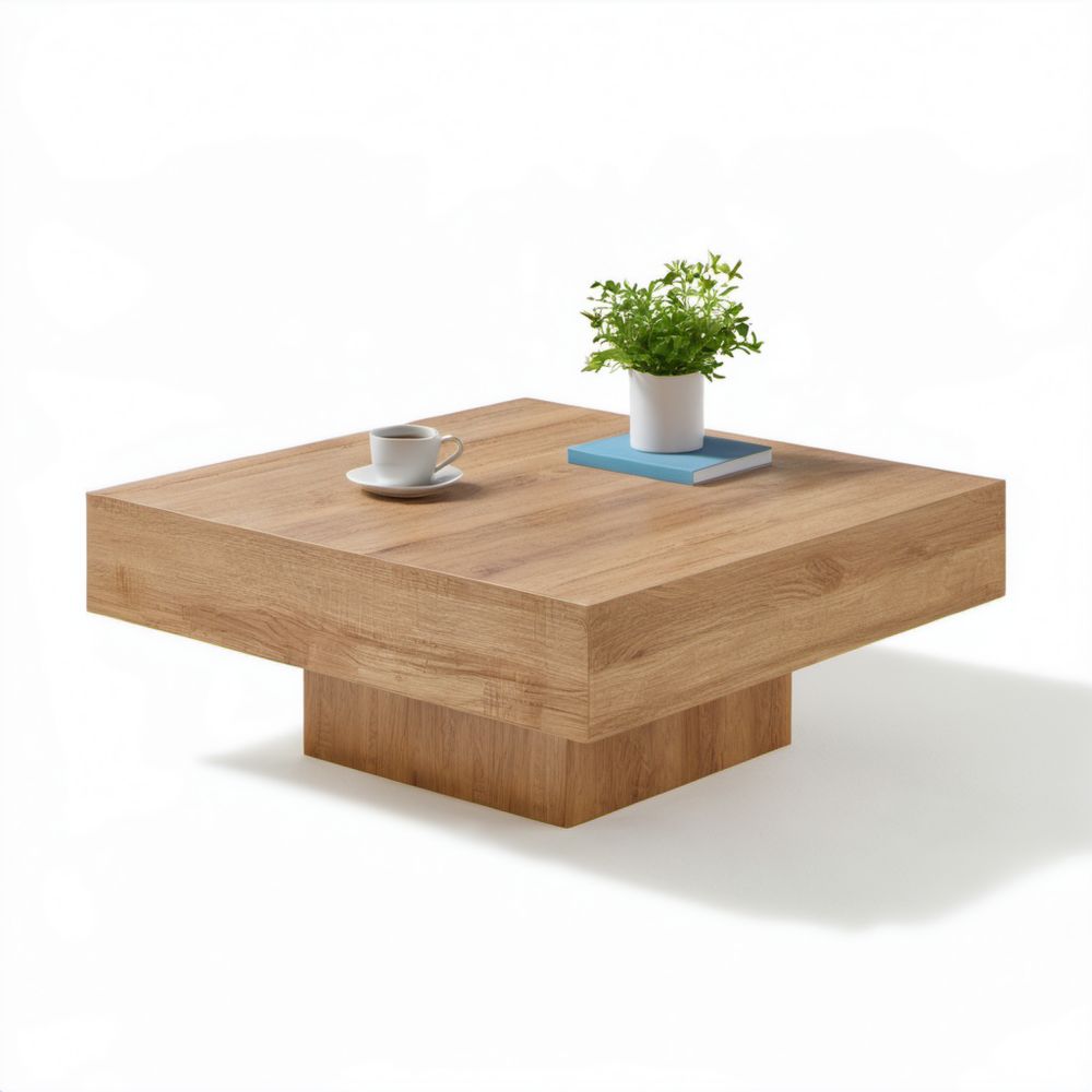 Kwadratowy stolik kawowy z płyty laminowanej dąb sonoma 80 × 80 × 35 cm