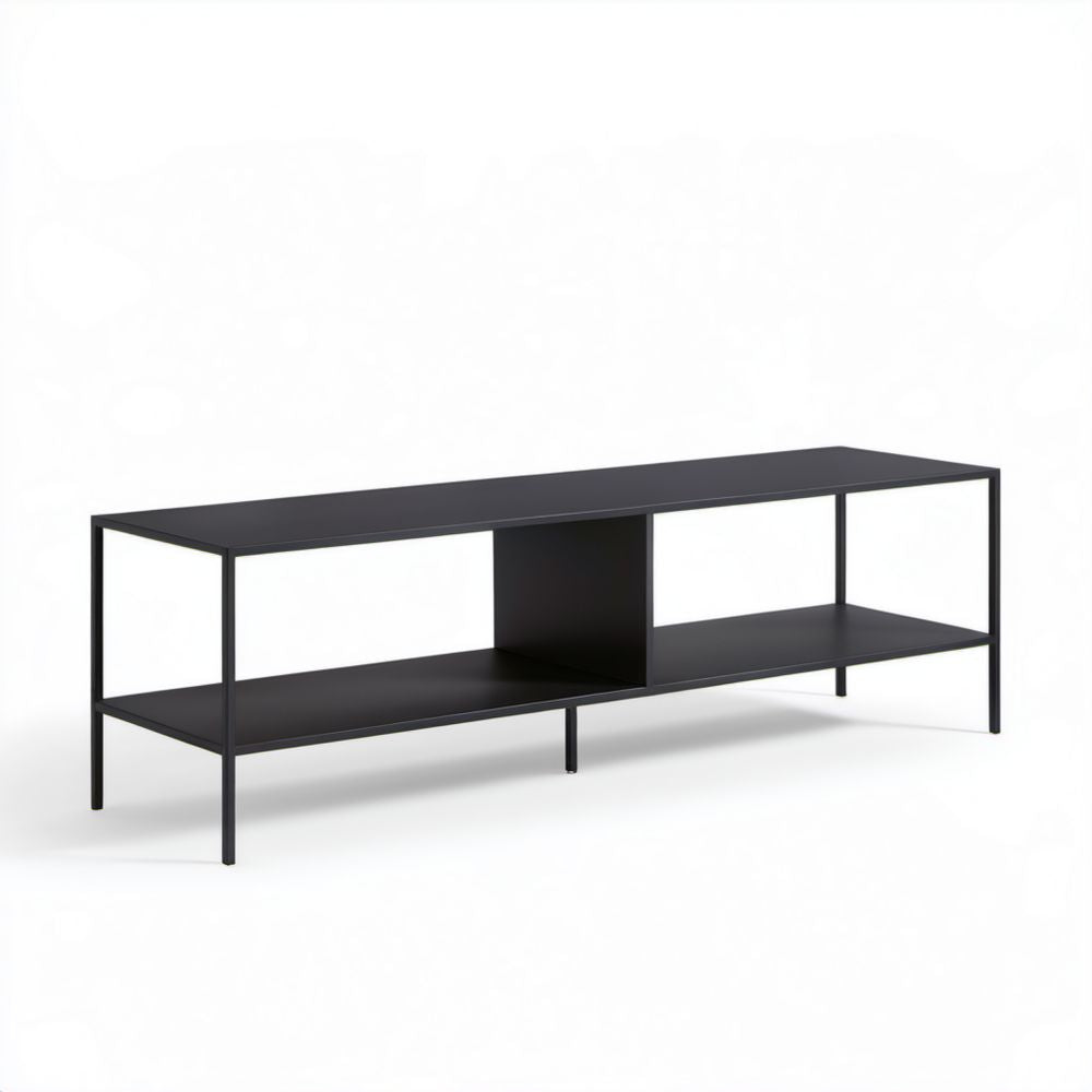 Czarna stalowa szafka RTV 160 x 40 x 55 cm