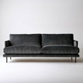 Dwuosobowa sofa z poliestrowego sztruksu, czarna, 200 x 90 x 82 cm