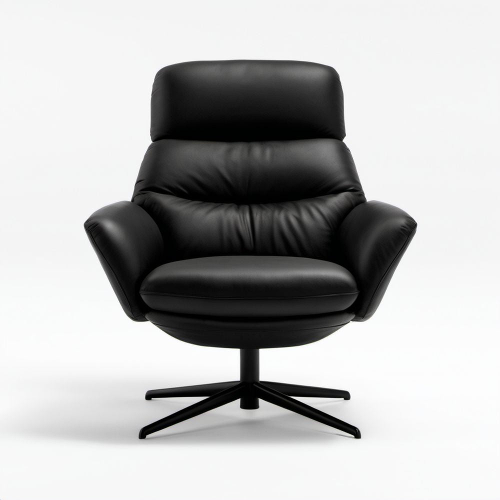Czarny fotel obrotowy z tapicerką PU 88 x 90 x 105 cm
