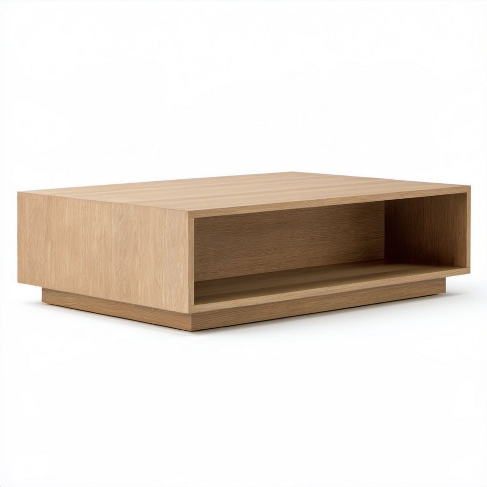 Prostokątny stolik kawowy z płyty MDF w kolorze jasnego dębu, 100 x 60 x 35 cm