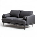 Sofa dwuosobowa ciemnoszara z tapicerką poliestrową, 160 x 88 x 82 cm