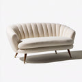 Kremowa dwuosobowa sofa z tapicerką bouclé 150 x 78 x 82 cm