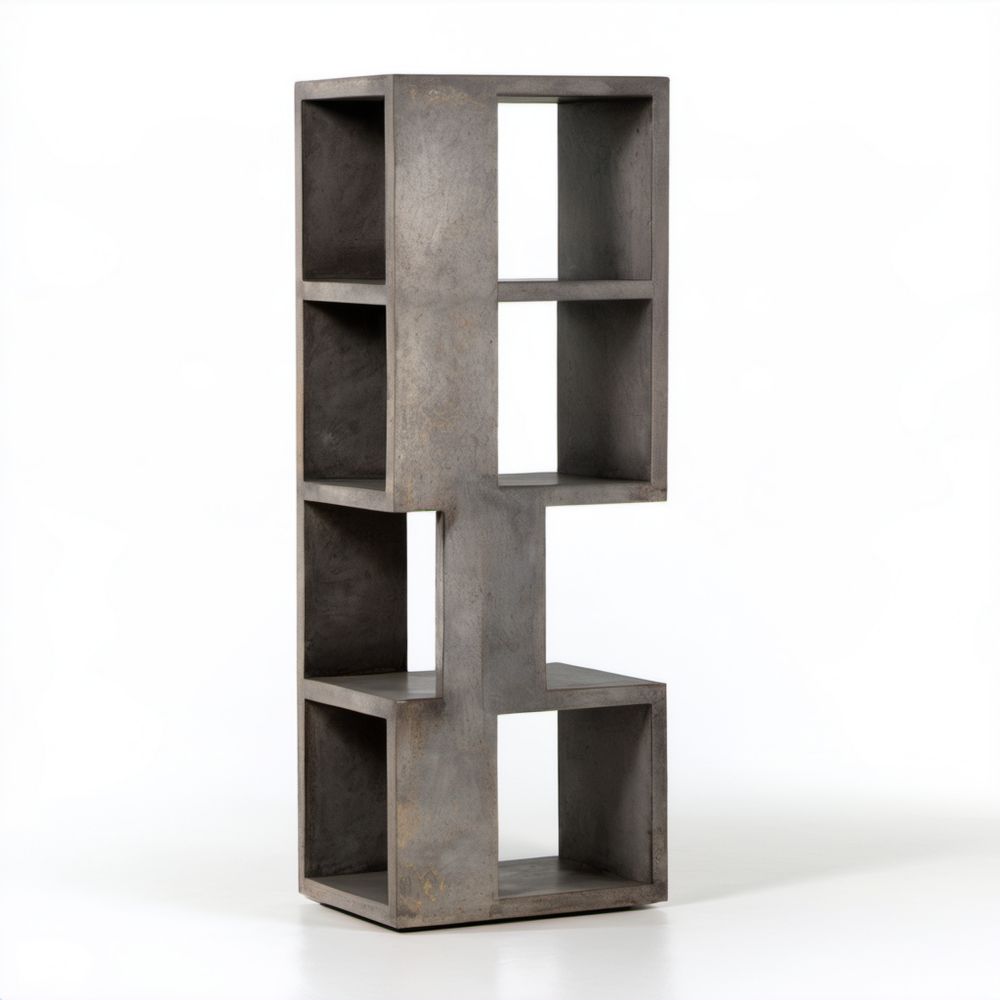 Regał biblioteczny z płyty MDF w dekorze betonu, ciemnoszary, 180 x 60 x 30 cm