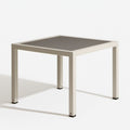Kwadratowy stół ogrodowy aluminiowy ze szklanym blatem 90 × 90 × 74 cm beżowy