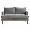 Sofa 2-osobowa szara z prążkowaną tapicerką poliestrową 160 x 85 x 82 cm