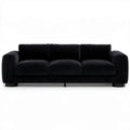 Trzyosobowa sofa z aksamitu czarna 230 x 95 x 85 cm