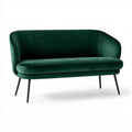 Dwuosobowa sofa aksamitna zielona 130 x 75 x 78 cm