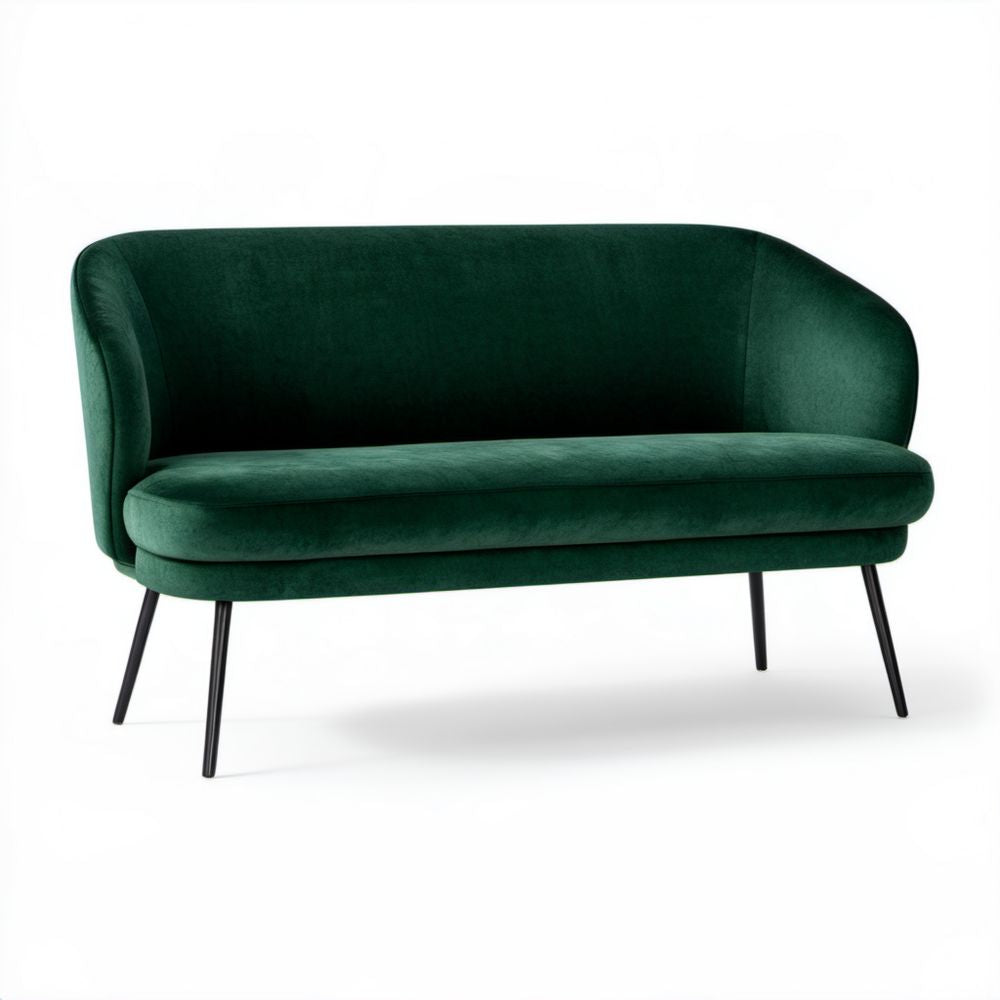 Dwuosobowa sofa aksamitna zielona 130 x 75 x 78 cm