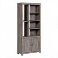 Regał biblioteczny z szafką z płyty MDF szarobrązowy 70 x 35 x 180 cm
