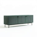 Tapicerowany kredens zielony z MDF i poliestru, 160 x 40 x 75 cm